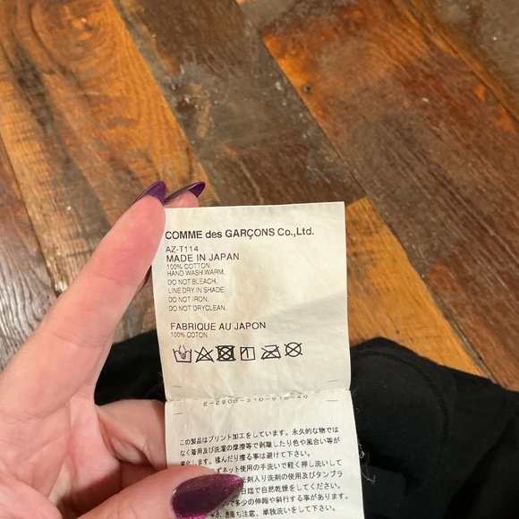 Comme des Garçons PLAY Black Graphic Logo Tee Made in Japan Size L - Picture 9 of 10